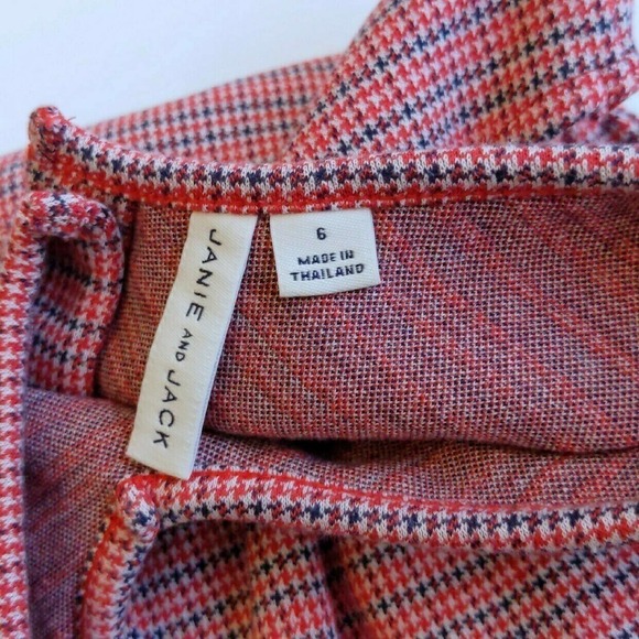 Janie Jack Red Ruffle Dress 6 Houndstooth July - Picture 5 of 8